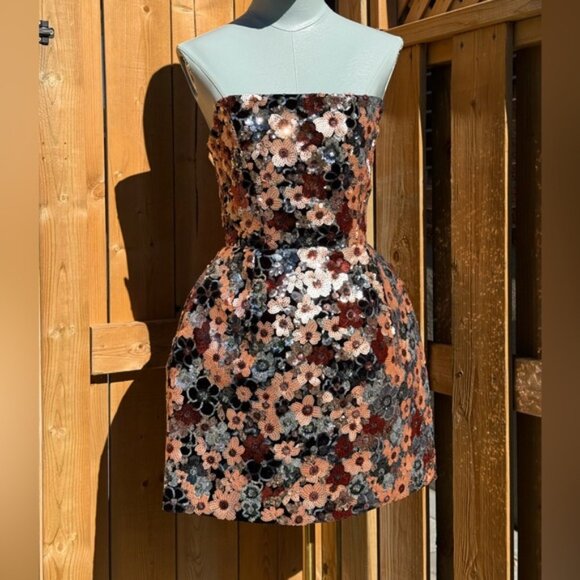 🆕 BRONX & BANCO 🧿 NWOT Maraya Floral Sequin Mini Dress, Pink Multi, Sz XS US 2 - Picture 13 of 17